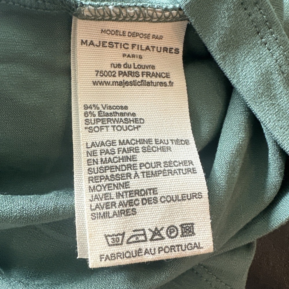 Majestic Filatures Size2/ Small Tee Deluxe Soft Touch Crewneck T-shirt Malachite - Picture 7 of 9